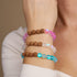Karmisches Leuchten | Meerjungfrauenglas x Rudraksha | Mala-Armband